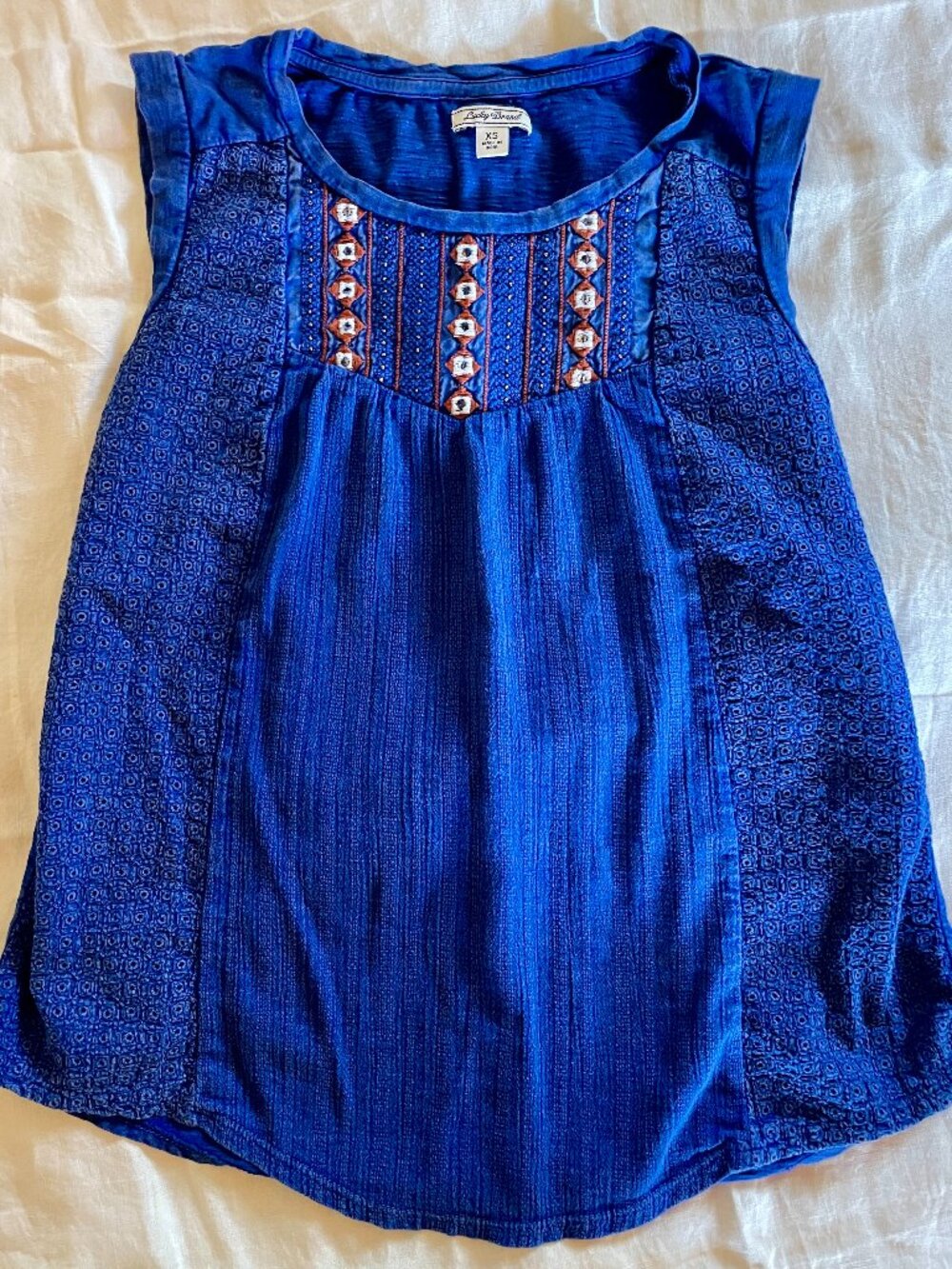 Lucky Brand bright blue sleeveless tee/blouse xs